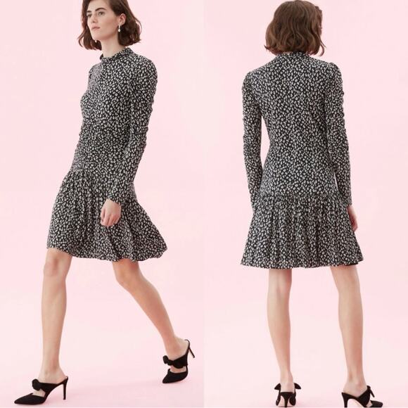 Rebecca Taylor Dresses & Skirts - NWT Rebecca Taylor Long Sleeve Ruffled Tiered Swing Flare Cheetah Jersey Dress M